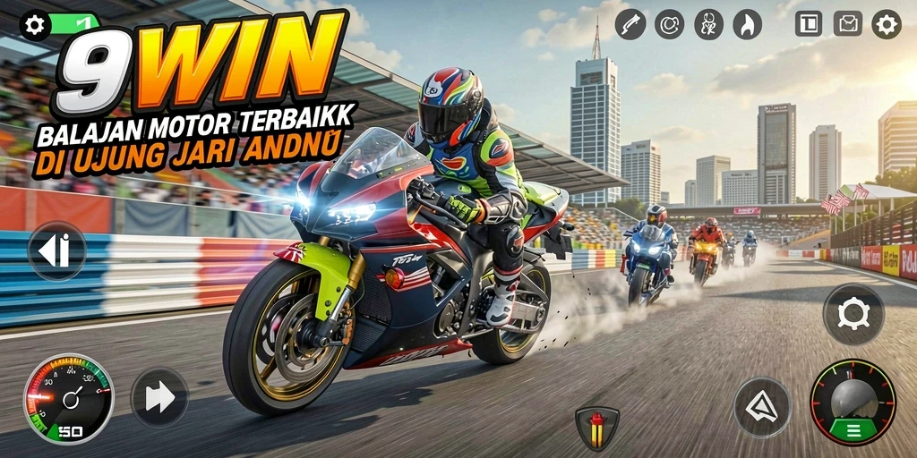 Tampilan menarik dari balapan motor di 9WIN