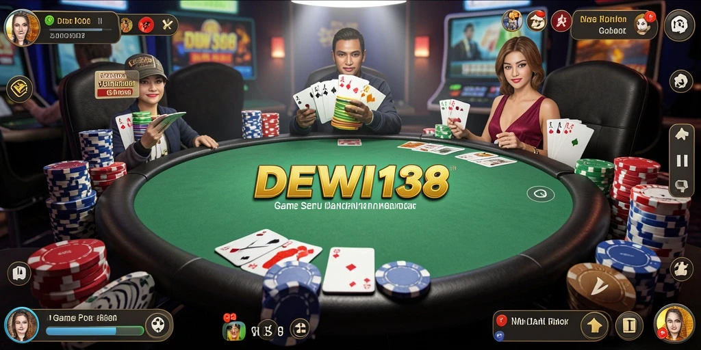 Tampilan gameplay seru dalam aplikasi Poker DEWI138.
