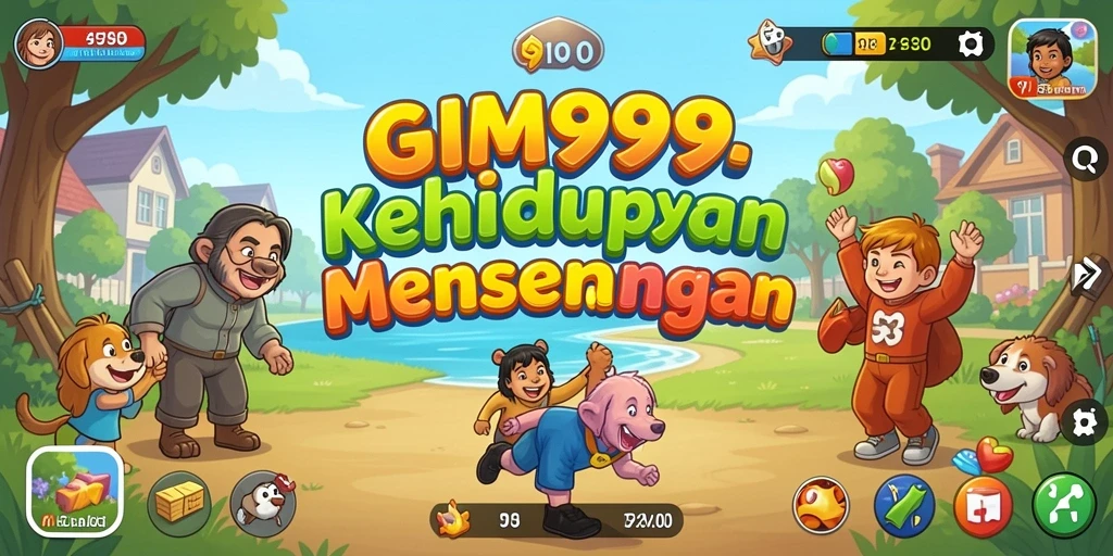 Tangkapan layar utama GIM999 menampilkan gameplay simulasi yang menarik.