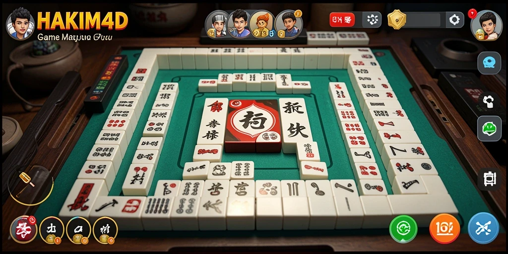 Screenshot HAKIM4D menampilkan gameplay menarik Mahjong dengan ubin berwarna-warni.