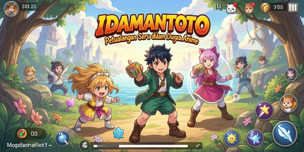 Tangkapan layar utama <strong>IDAMANTOTO</strong> menampilkan karakter anime dalam pertempuran epik.