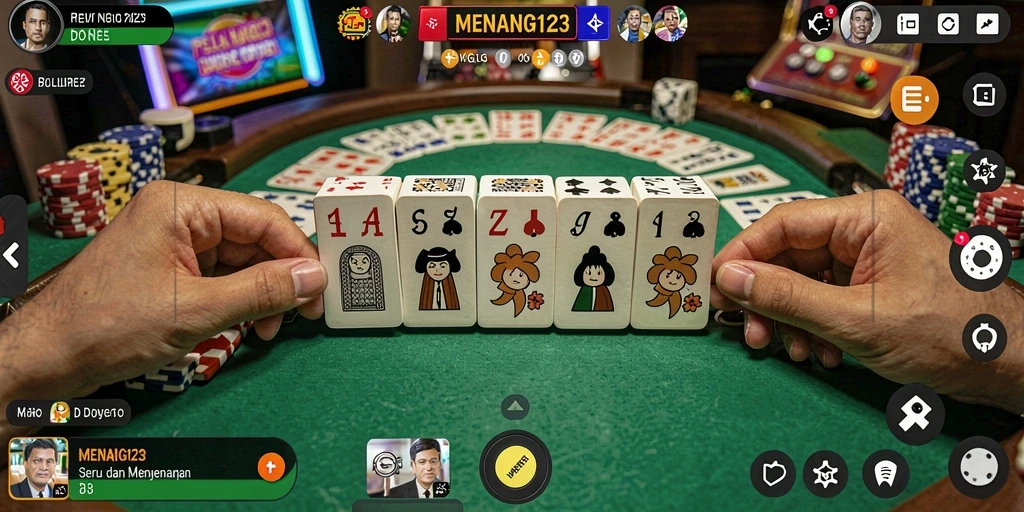 Tampilan gameplay MENANG123 yang seru dan menantang dalam aksi Domino!