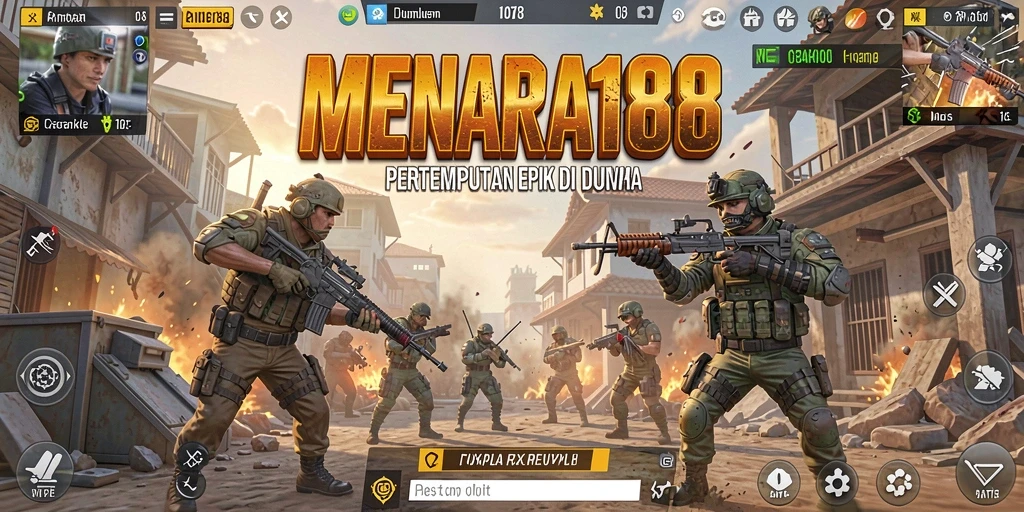 Tampilan gameplay mendebarkan dari MENARA188 di medan pertempuran.