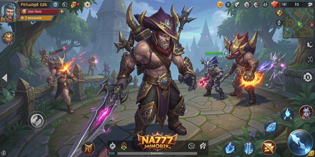Gameplay NA777 yang penuh aksi dalam dunia MMORPG.