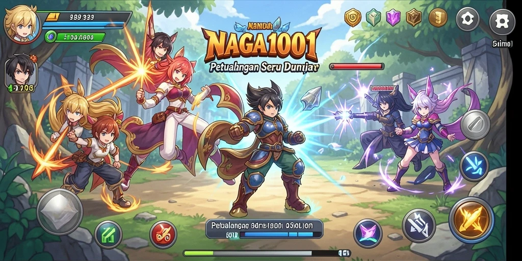 Screenshot gameplay NAGA1001 yang menunjukkan aksi seru di dunia Anime.