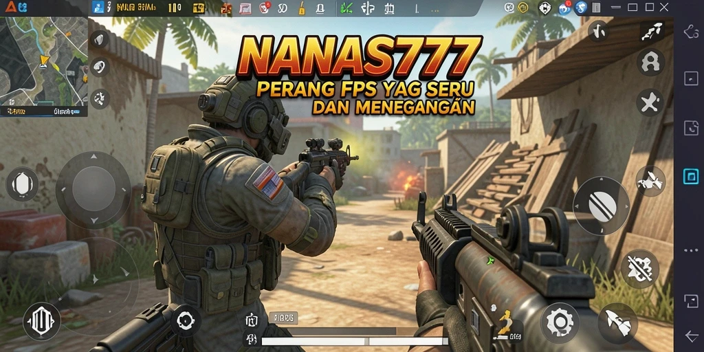Tampilan gameplay NANAS777 dengan pertempuran seru di medan perang.