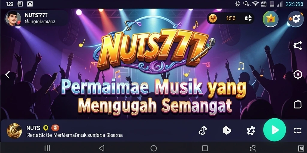 Tampilan gameplay NUTS777 yang penuh warna dan dinamis.