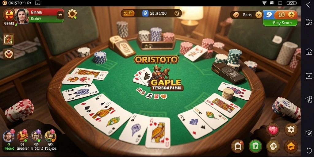 Tampilan gameplay seru di ORISTOTO saat bermain Gaple.