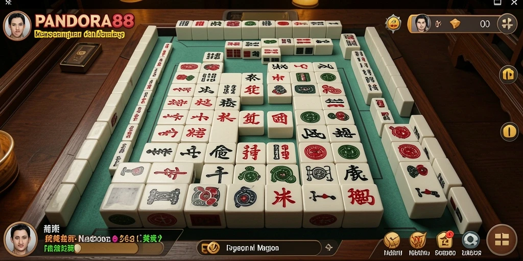 Tampilan gameplay Mahjong yang menarik di PANDORA88.