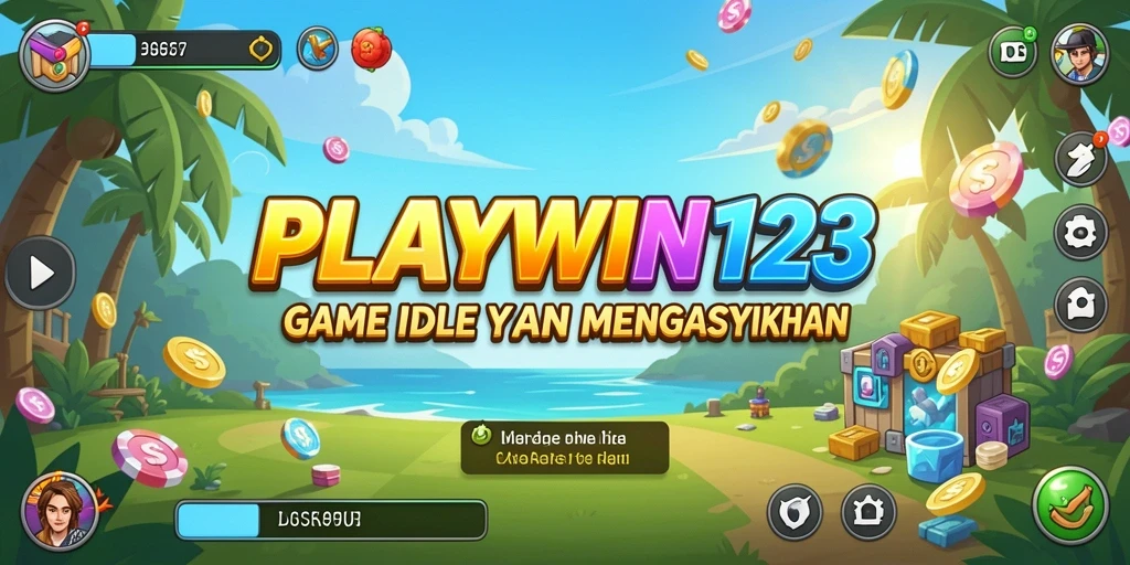 Screenshot gameplay PLAYWIN123 menampilkan karakter yang sedang bertarung dalam skenario Idle.