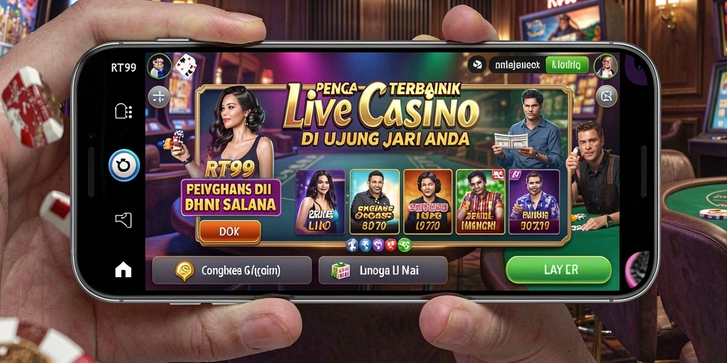Tampilan screenshot gameplay Live Casino RT99 dengan dealer langsung yang profesional.