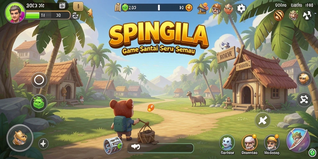 Screenshot gameplay SPINGILA yang menunjukkan putaran seru dan hadiah menarik.