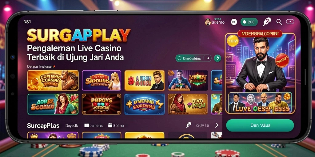 Tampilan gameplay yang seru dari <strong>SURGAPLAY</strong> dengan dealer profesional dan interaksi langsung.