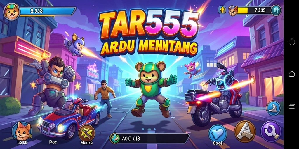 Tampilan gameplay TAR555 yang seru dan penuh warna.